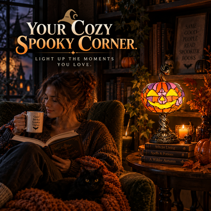 🎃 Bring Halloween Home 🕯️ Vintage Tiffany-Style Lamp ✨ Make Every Night Feel Like Spooky Season
