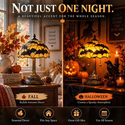 🎃 Bring Halloween Home 🕯️ Vintage Tiffany-Style Lamp ✨ Make Every Night Feel Like Spooky Season
