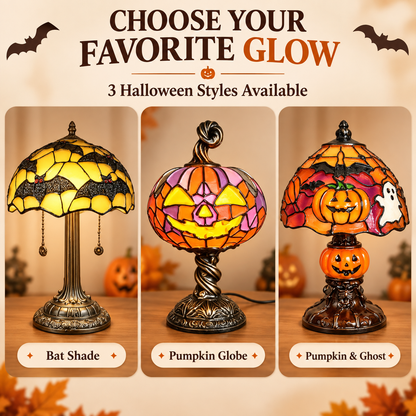 🎃 Bring Halloween Home 🕯️ Vintage Tiffany-Style Lamp ✨ Make Every Night Feel Like Spooky Season