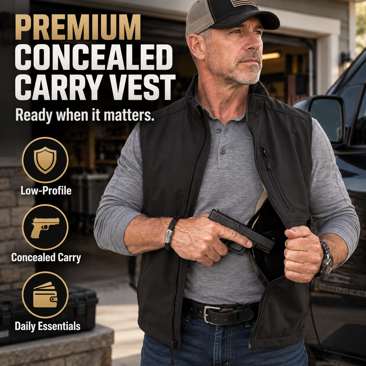 🔥Limited Time-50% OFF🦺 Premium Concealed Carry Vest ✨ Stay Ready & Keep Essentials Close