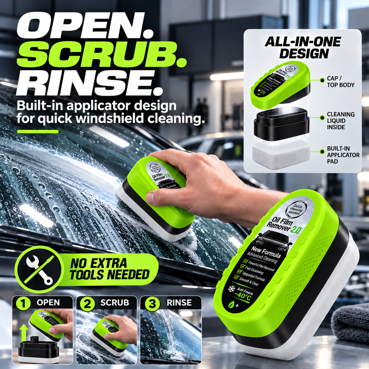 💥 50% OFF 🚗 Windshield Oil Film Remover ✨ Cuts Greasy Haze & Restores Clarity