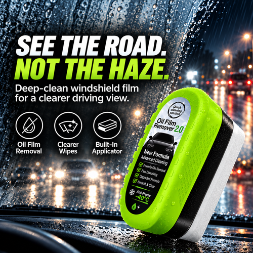 💥 50% OFF 🚗 Windshield Oil Film Remover ✨ Cuts Greasy Haze & Restores Clarity