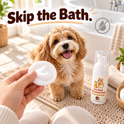 🐾 PET CARE ESSENTIAL | No-Rinse Pet Anal Cleansing Foam – Quick Post-Potty Cleanup for Cats & Dogs