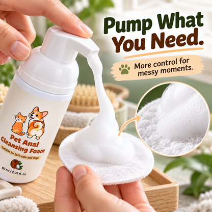 🐾 PET CARE ESSENTIAL | No-Rinse Pet Anal Cleansing Foam – Quick Post-Potty Cleanup for Cats & Dogs