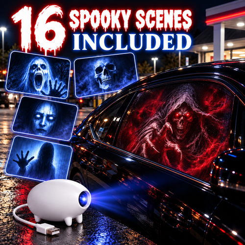 💥 50% OFF 👻 Halloween Car Window Projector 🎃 Turn Your Ride Into a Horror Scene