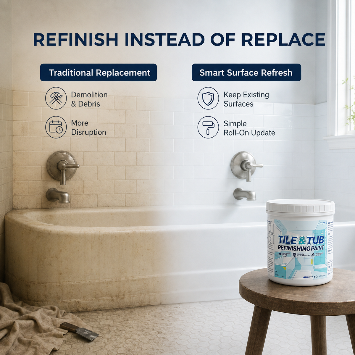 Premium Tile & Tub Refinishing Paint Kit