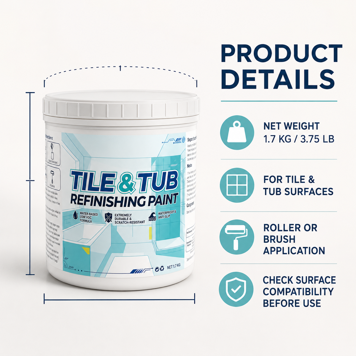 Premium Tile & Tub Refinishing Paint Kit