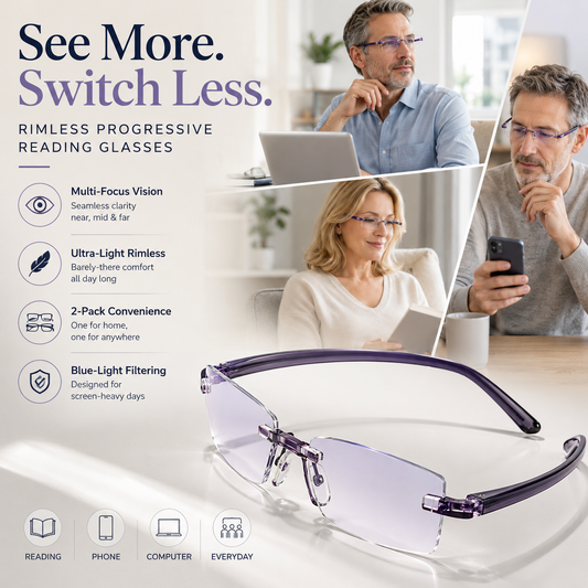 Intelligent Zoom Reading Glasses with Blue Light Filter