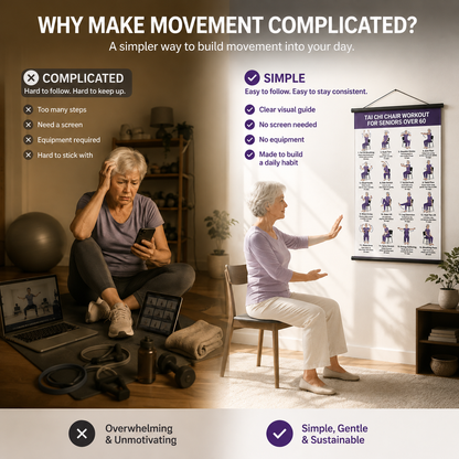 🔥Tai Chi Chair Workout Chart for Seniors (16 x 24 inches)
