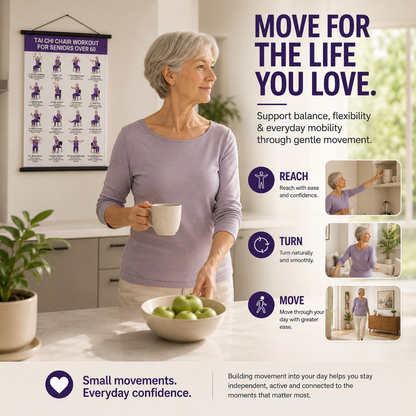 🔥Tai Chi Chair Workout Chart for Seniors (16 x 24 inches)