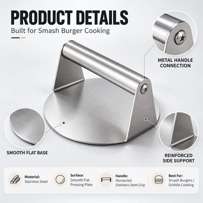 Stainless Steel Burger Press  # Smash Burger Press‑ Pro Non‑Stick Burger Smasher 🍔
