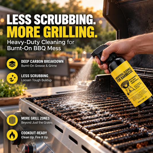 Heavy-Duty BBQ Grill Cleaner – Loosens Baked-On Grease & Carbon