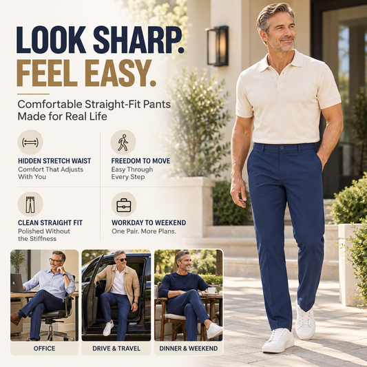 TimelessFlex – Men's High Stretch Straight Fit Pants