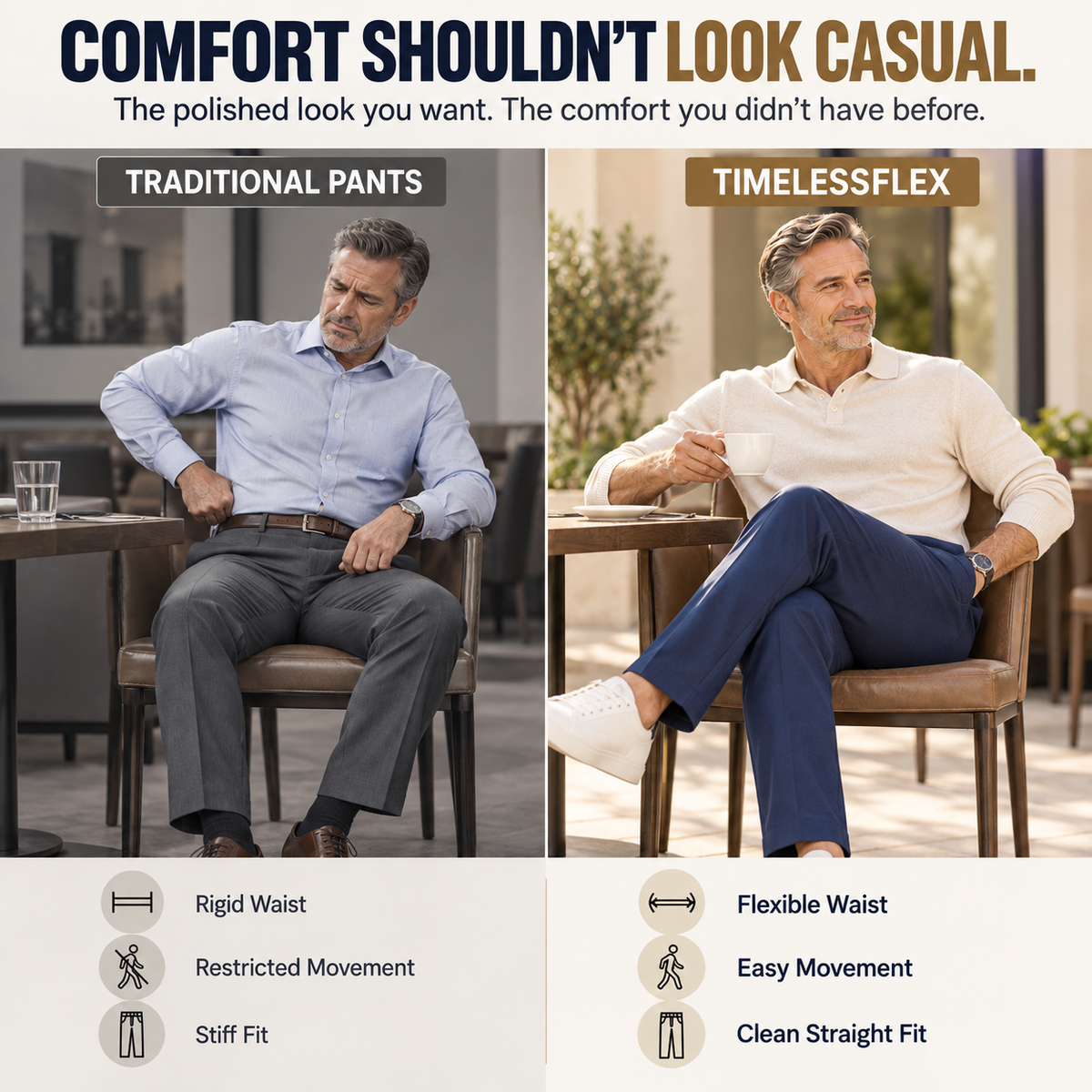 TimelessFlex – Men's High Stretch Straight Fit Pants