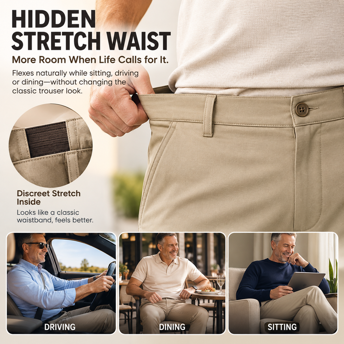 TimelessFlex – Men's High Stretch Straight Fit Pants