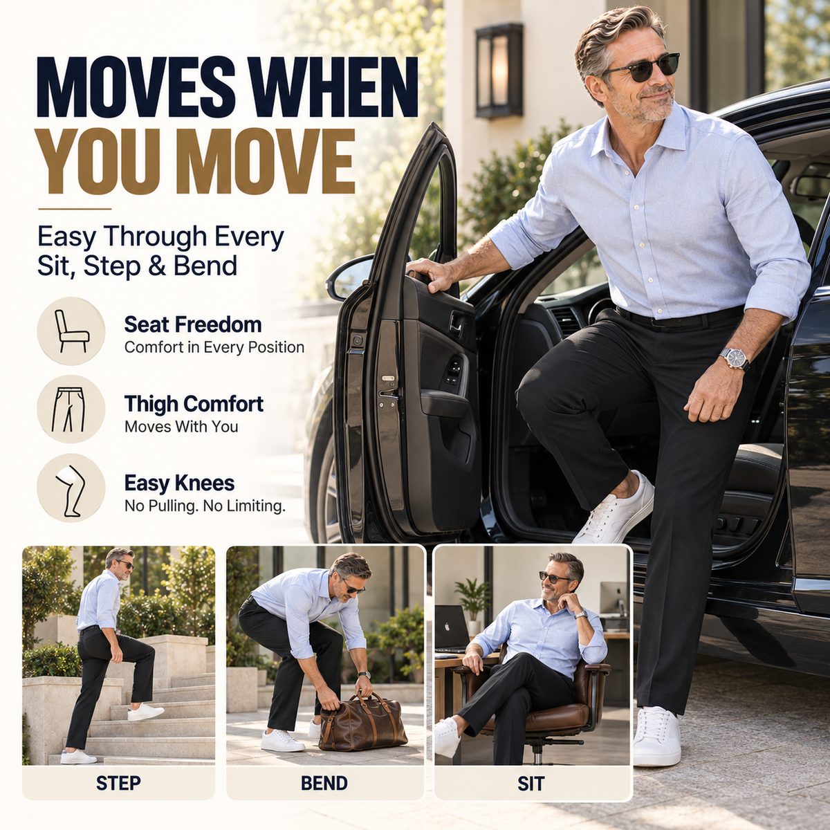 TimelessFlex – Men's High Stretch Straight Fit Pants