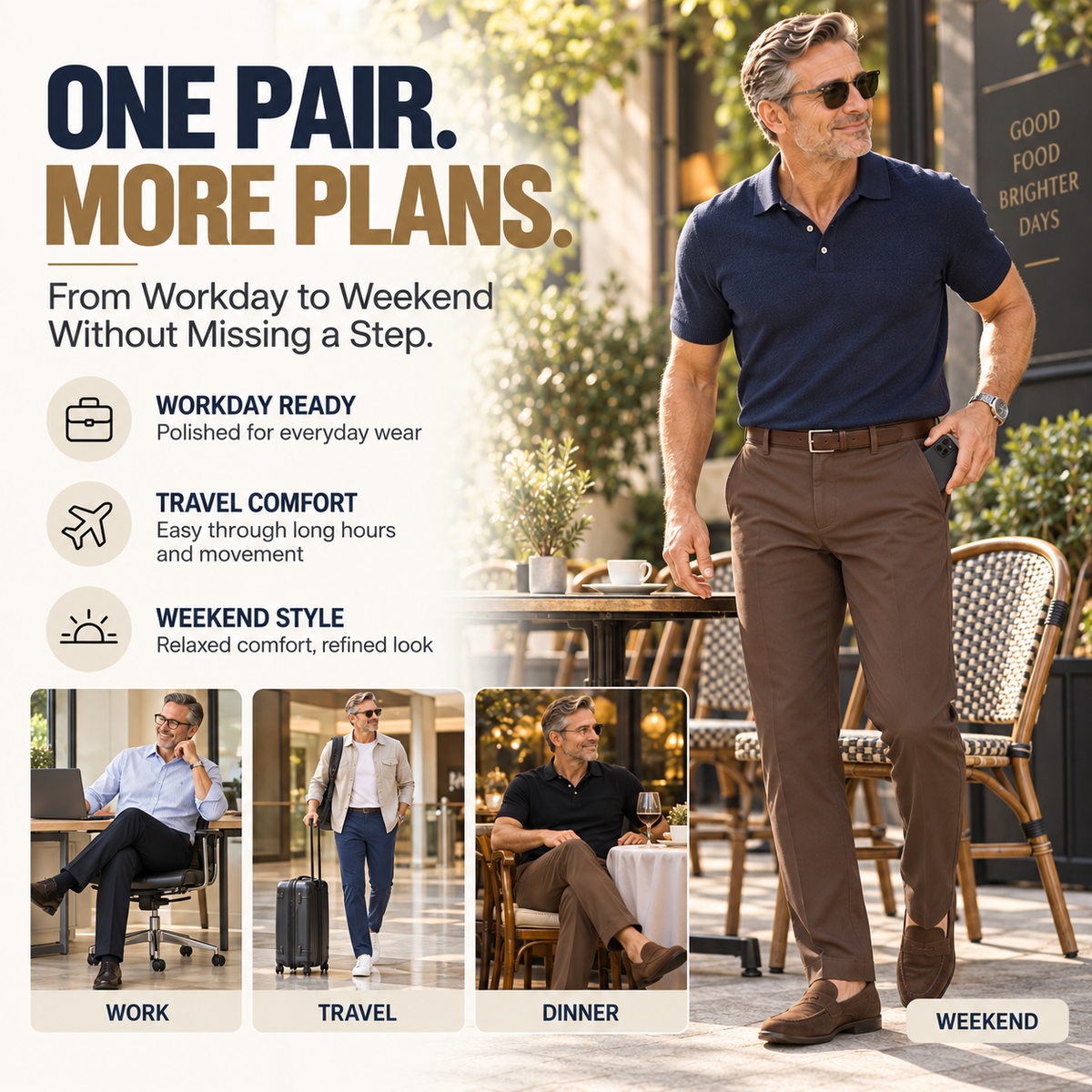 TimelessFlex – Men's High Stretch Straight Fit Pants