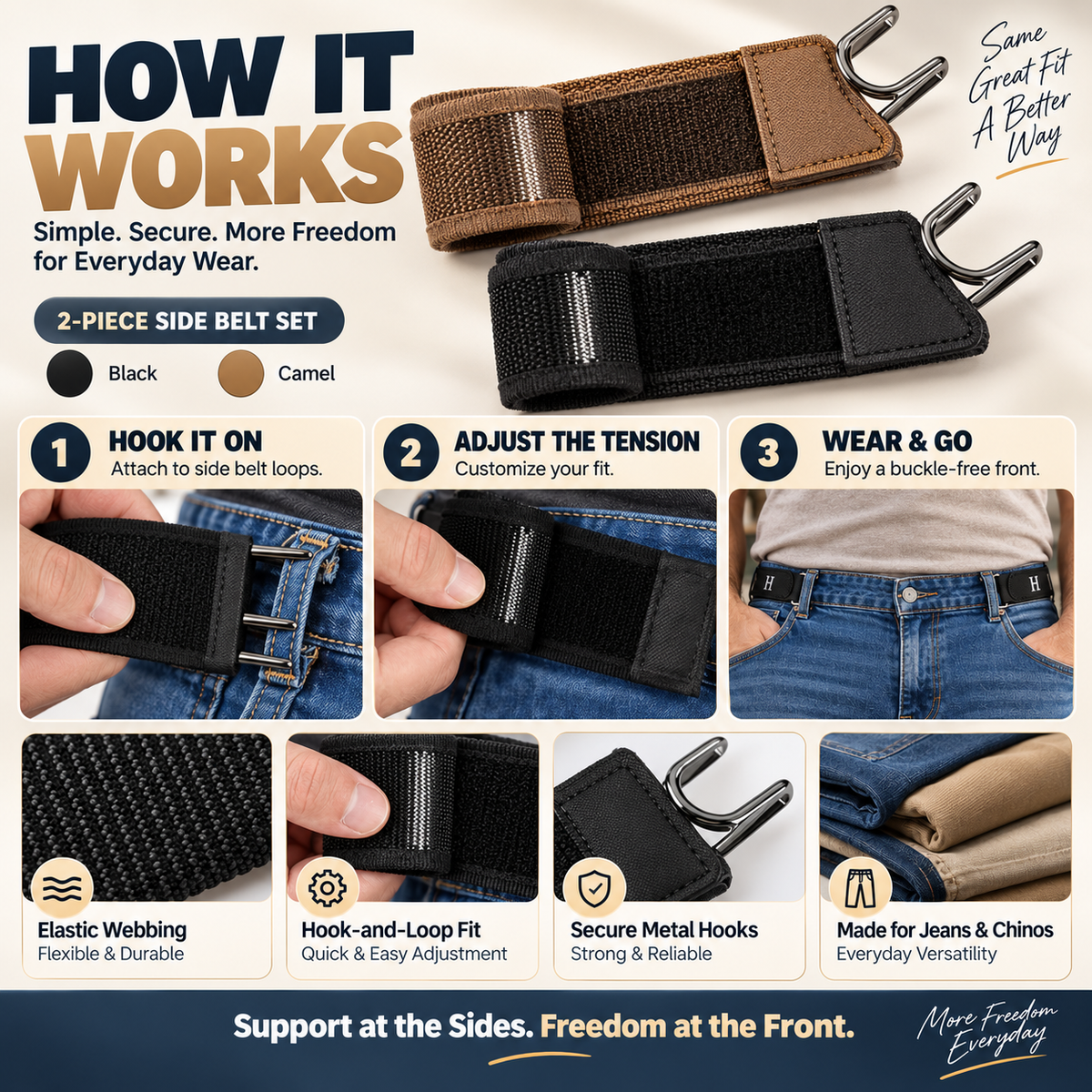 Buckle-Free Elastic Belt | Adjustable Stretch Waist Belt