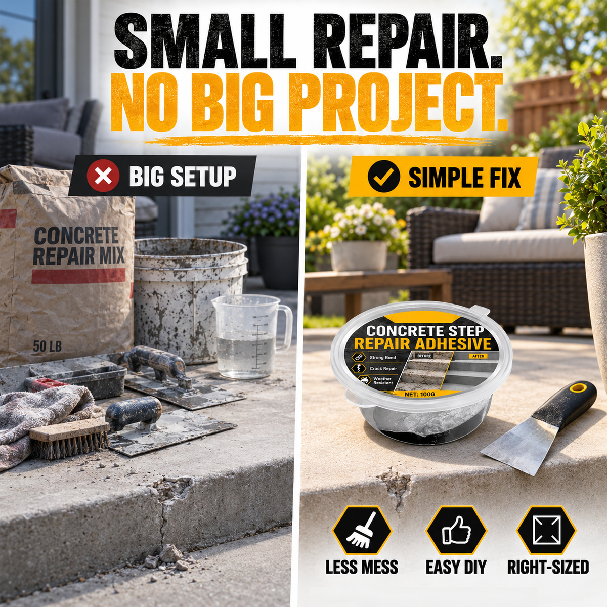 🧰 Special Sale🛠️ Concrete Step Repair Adhesive🏗️ Fix Cracks & Chips in Minutes