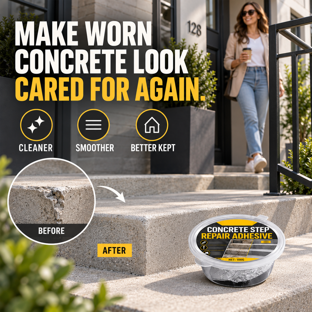 🧰 Special Sale🛠️ Concrete Step Repair Adhesive🏗️ Fix Cracks & Chips in Minutes