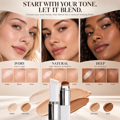 🔥 35% OFF🌟 Korean Color-Changing Foundation Stick💧 Hydrating & Long-Lasting, No Cakey Look