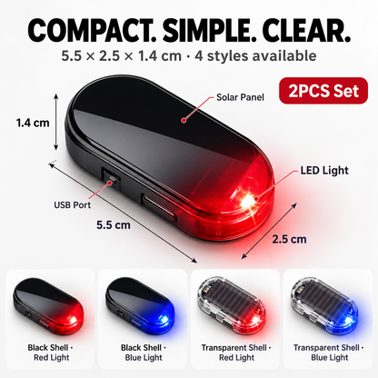 🚨 2PCS Solar Car Security Warning Lights — Auto Night Flash to Make Your Car Look Protected