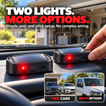 🚨 2PCS Solar Car Security Warning Lights — Auto Night Flash to Make Your Car Look Protected
