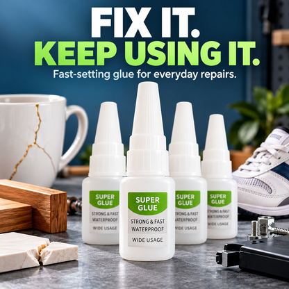 ⚡ LIMITED TIME DEAL | 4PCS Quick-Set Super Glue ✨ Repair It Fast. Keep Using It.