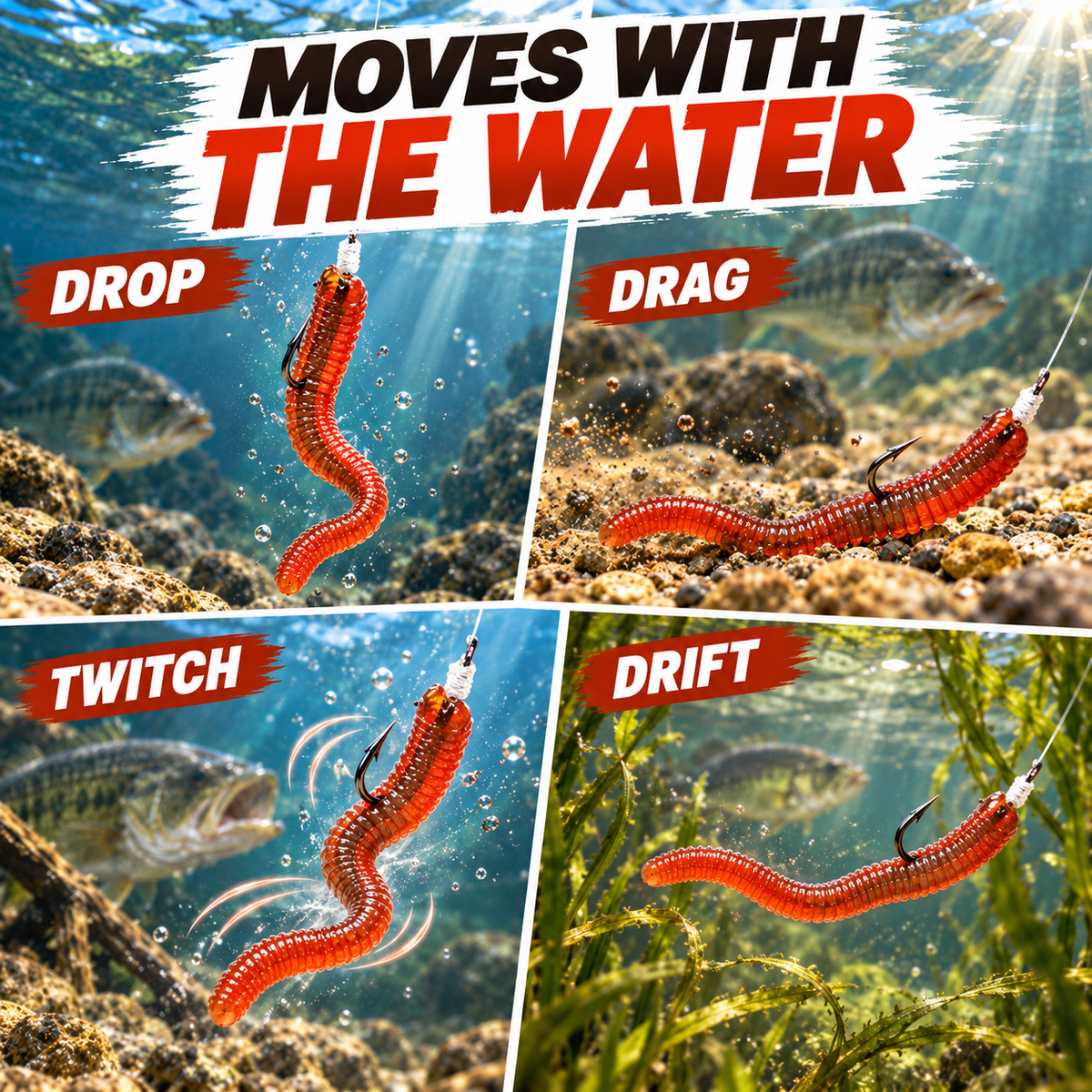 🎣Limited-time Special Sale🔥 — Scented Lifelike Earthworm Soft Lures | Natural Action