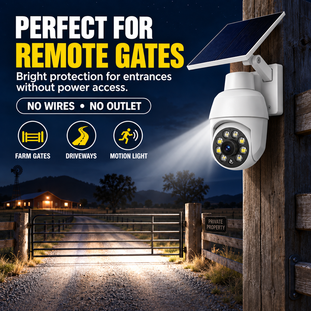 ⏰Limited Time-50% OFF🔥Solar Powered Simulated Surveillance Camera Street Light