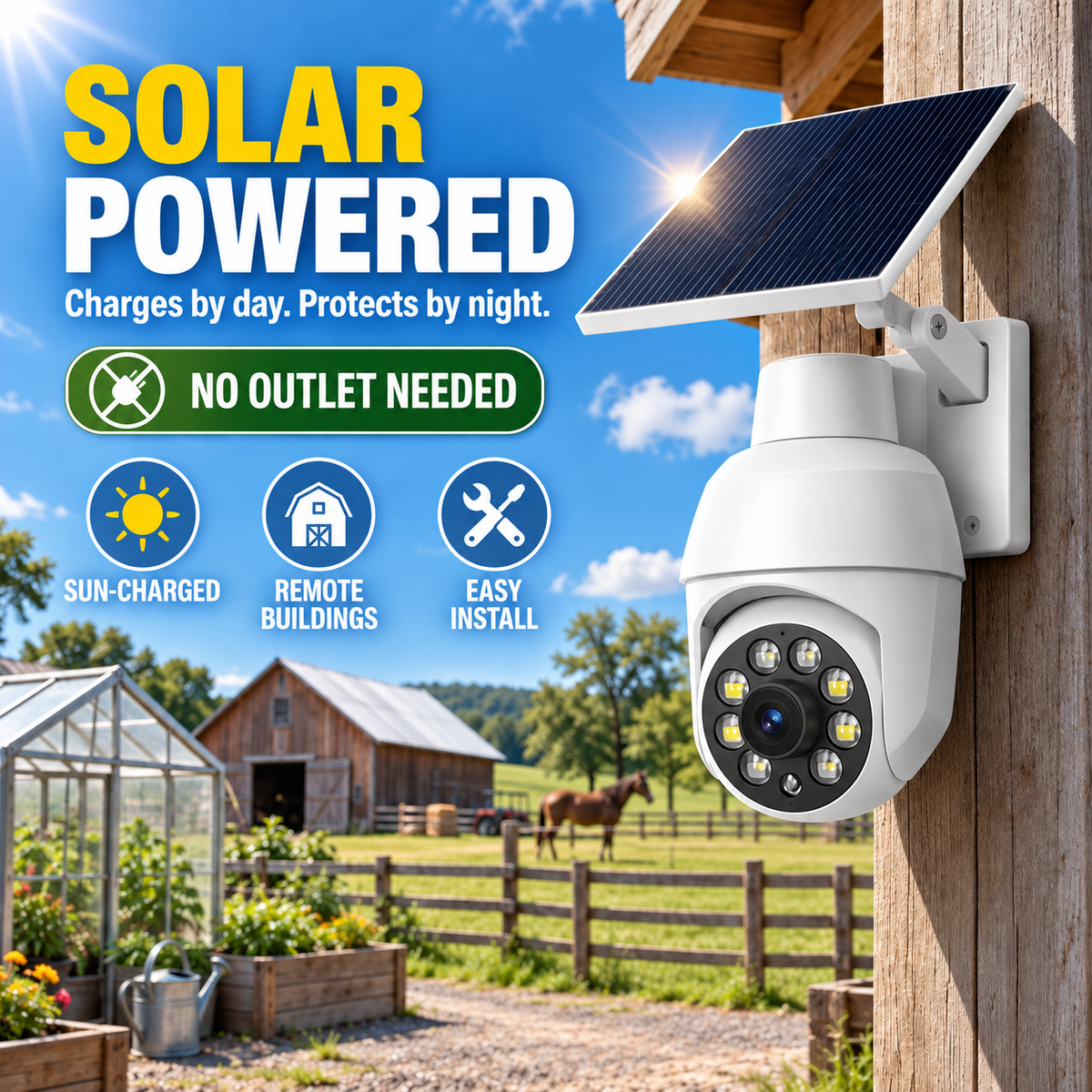 ⏰Limited Time-50% OFF🔥Solar Powered Simulated Surveillance Camera Street Light