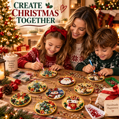 ⚡ 50% OFF🎄 6/12 Pcs Christmas DIY Diamond Painting Ornament Kit✨ Xmas Tree Hanging Pendant