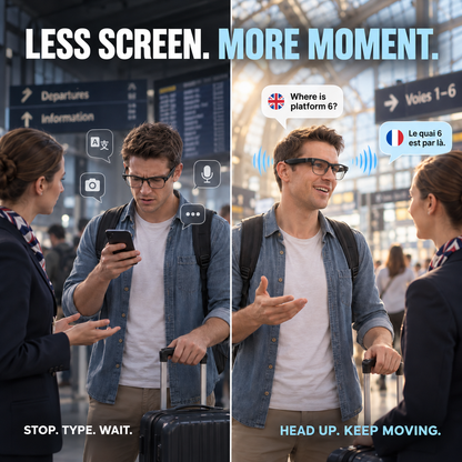 💥Limited Time-50% OFF🕶️ Smart Bluetooth Glasses✨ Photograph, Music & AI Translation（Smart adjustment of glasses prescription）