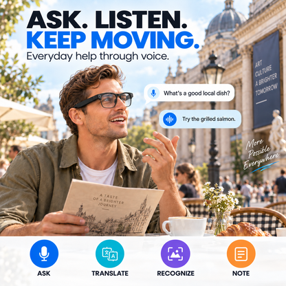 💥Limited Time-50% OFF🕶️ Smart Bluetooth Glasses✨ Photograph, Music & AI Translation（Smart adjustment of glasses prescription）