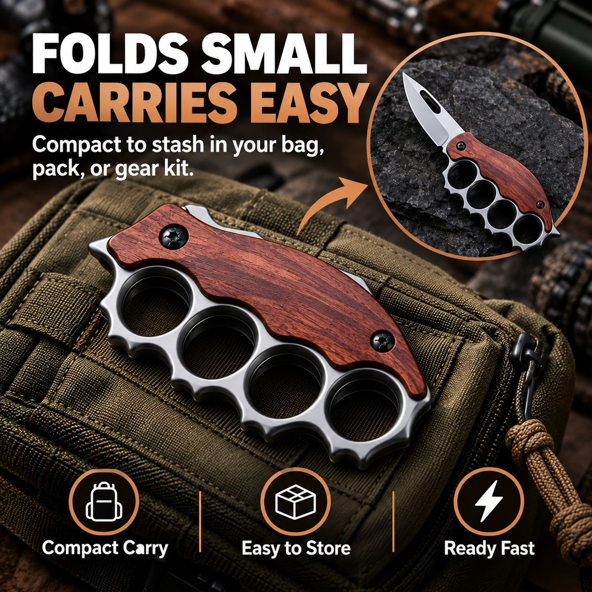 🔥Limited Time 50% OFF🗡️ Tiger Finger Grip EDC Utility Tool✨ Foldable, Compact & Ready to Carry