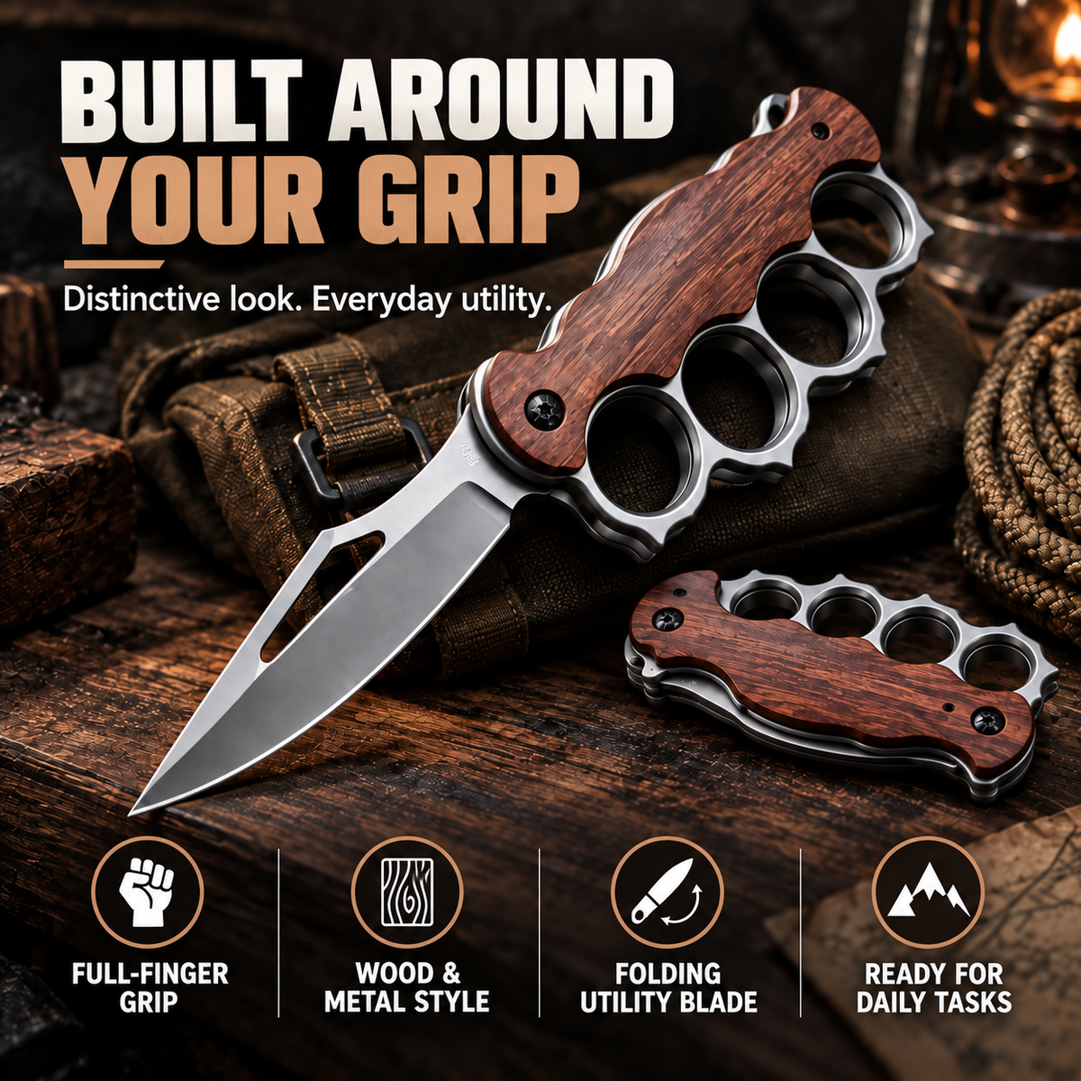 🔥Limited Time 50% OFF🗡️ Tiger Finger Grip EDC Utility Tool✨ Foldable, Compact & Ready to Carry