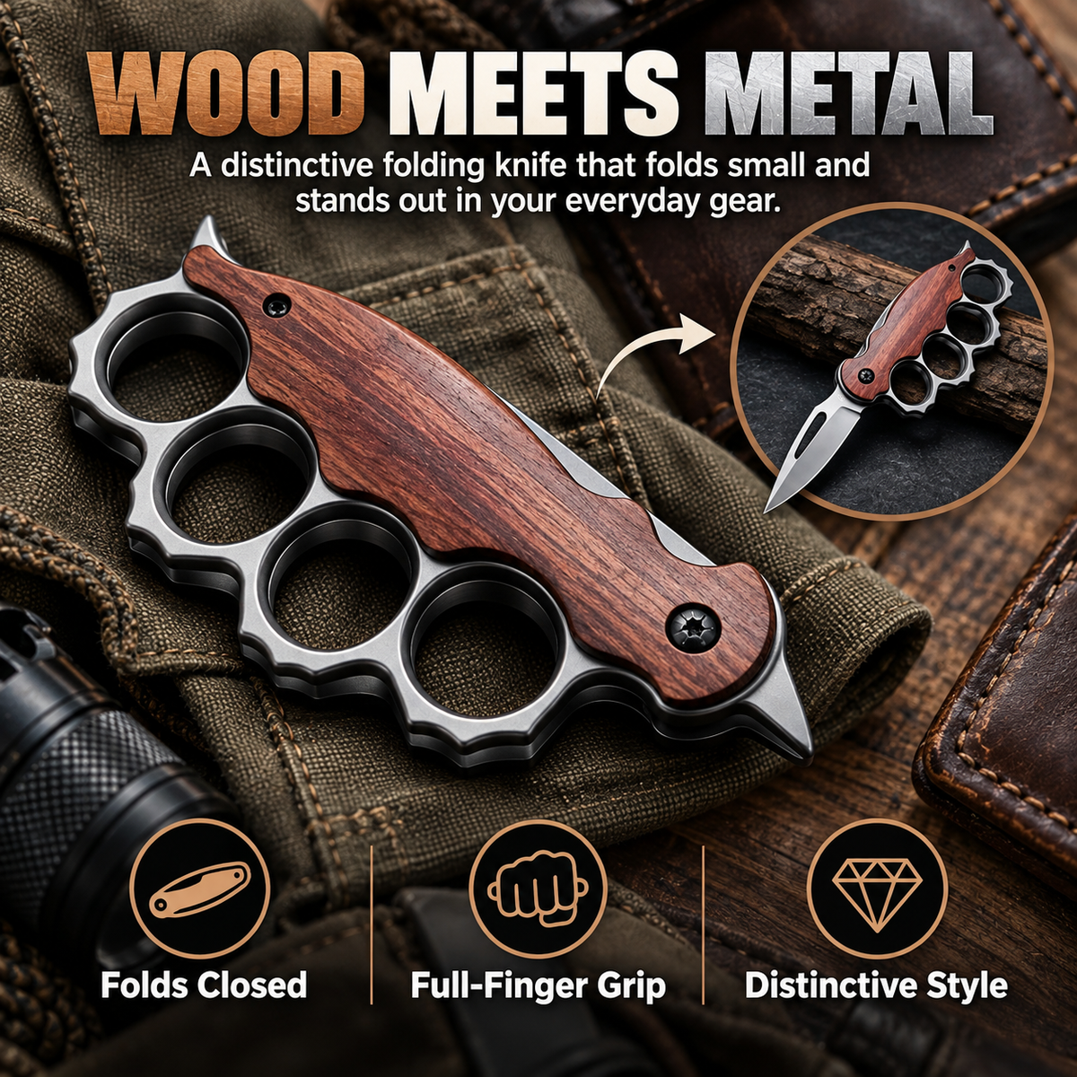 🔥Limited Time 50% OFF🗡️ Tiger Finger Grip EDC Utility Tool✨ Foldable, Compact & Ready to Carry