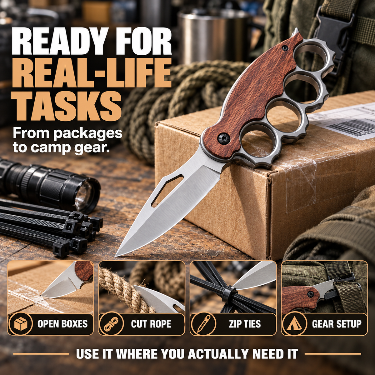 🔥Limited Time 50% OFF🗡️ Tiger Finger Grip EDC Utility Tool✨ Foldable, Compact & Ready to Carry