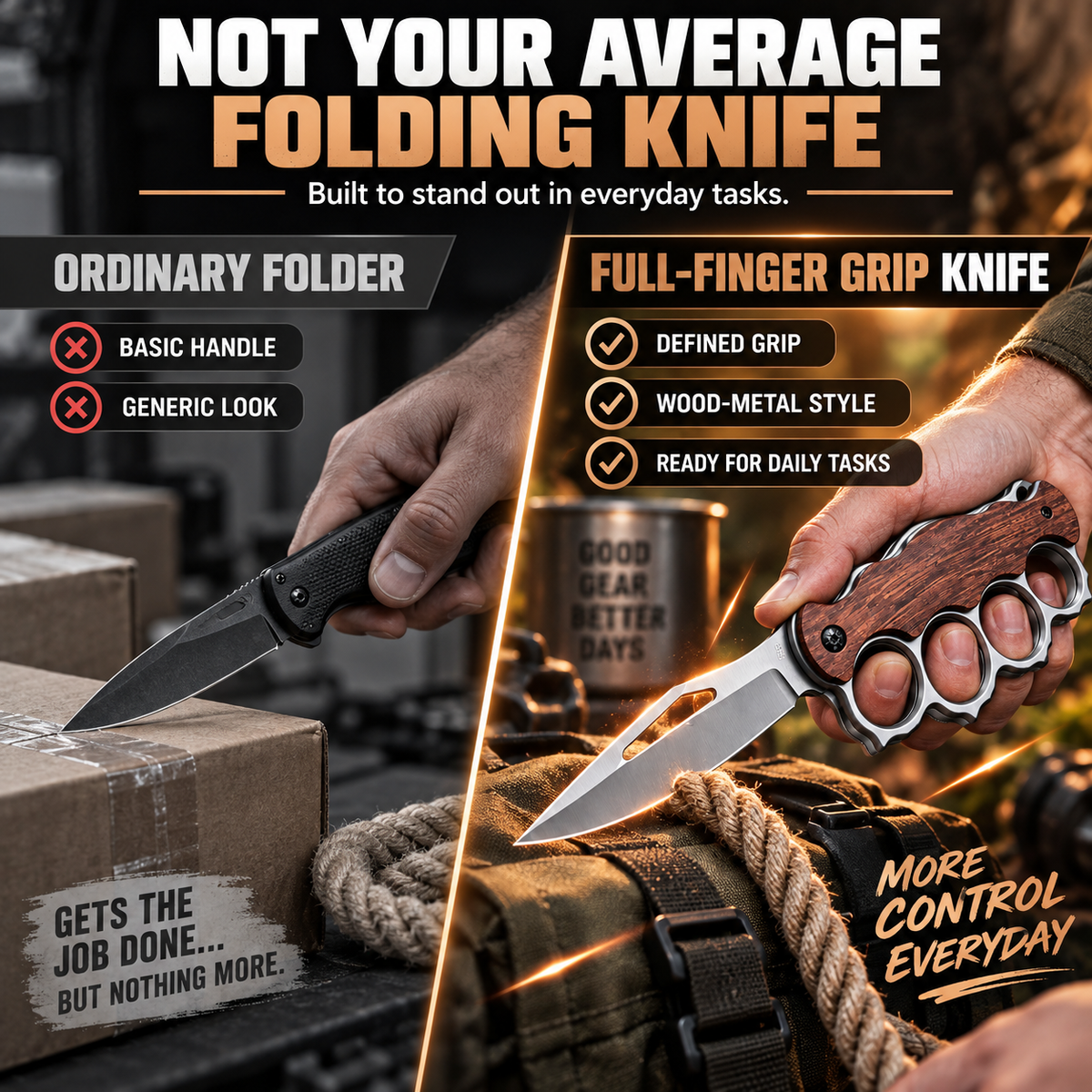 🔥Limited Time 50% OFF🗡️ Tiger Finger Grip EDC Utility Tool✨ Foldable, Compact & Ready to Carry