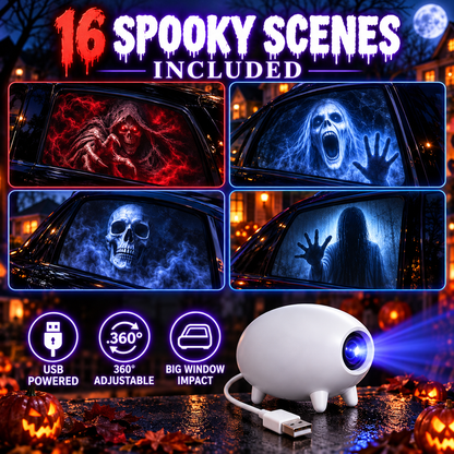 💥 50% OFF 👻 Halloween Car Window Projector 🎃 Turn Your Ride Into a Horror Scene