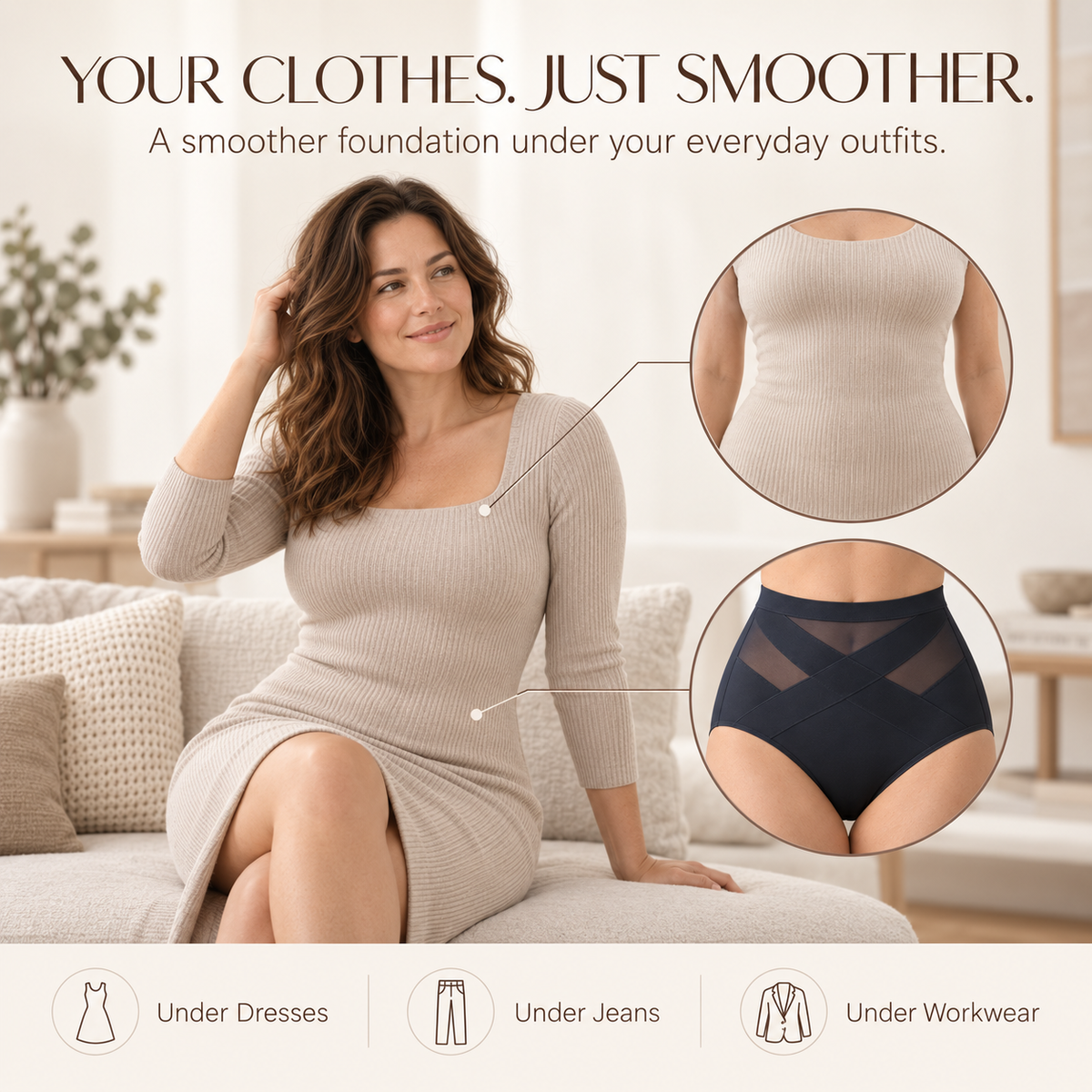 High‑Waist Tummy Control Seamless Shaping Panties