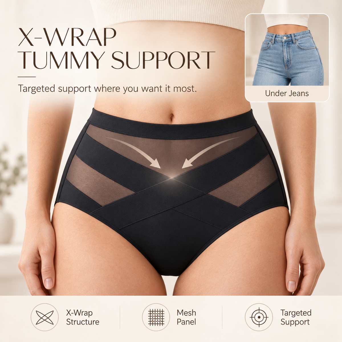 High‑Waist Tummy Control Seamless Shaping Panties