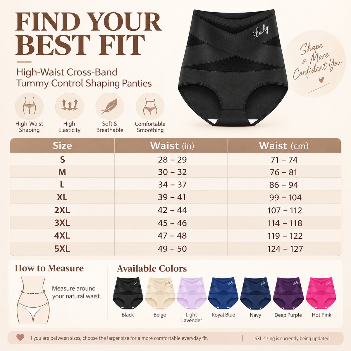 High‑Waist Tummy Control Seamless Shaping Panties
