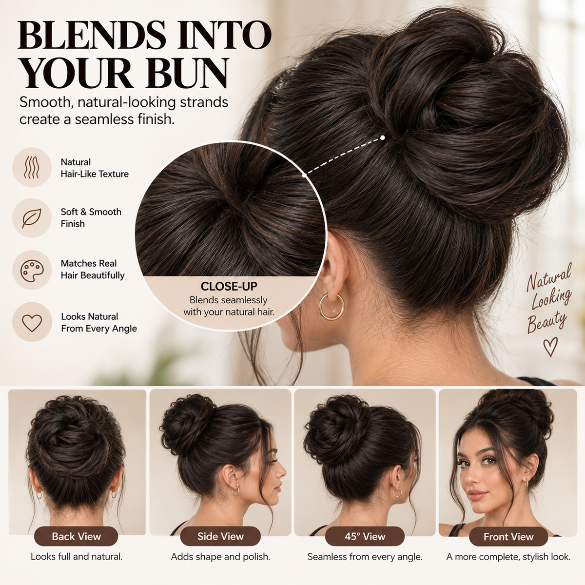 Fuller Bun in Seconds | 2-Pack Messy Bun Hair Extensions