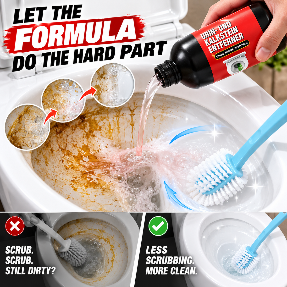 ⏰ Final 6 Hours 50% OFF 🚽 Heavy Duty Limescale & Urine Stain Remover | Stubborn Stain Rescue