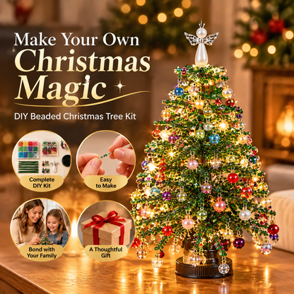 🎄 Create Your Own Holiday Magic – DIY Beaded Christmas Tree Kit with Angel Topper