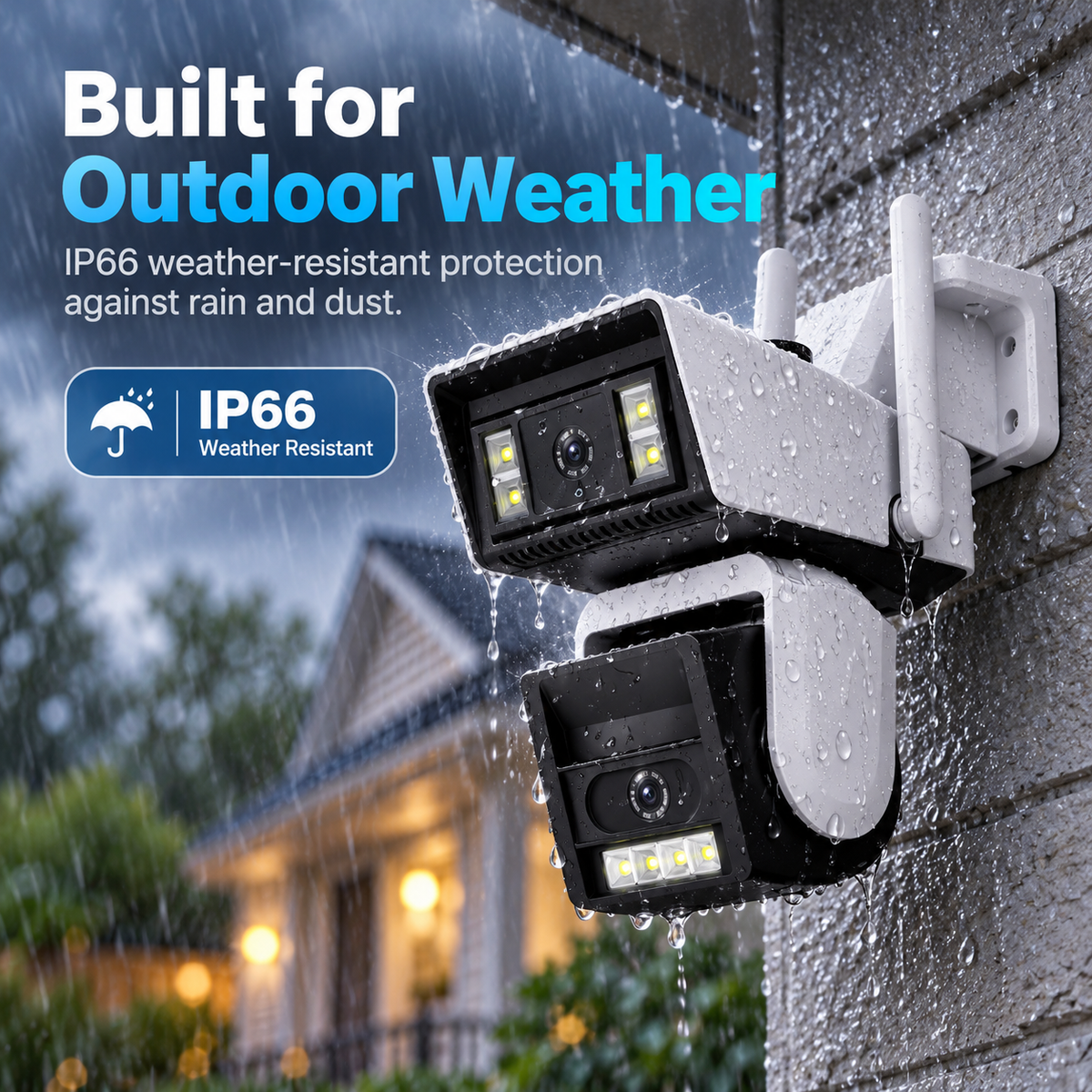 🔥 Dual-Lens 1080P HD Outdoor WiFi Security Camera – AI Motion Tracking, 350° PTZ, Color Night Vision, Two-Way Audio & IP66 Waterproof