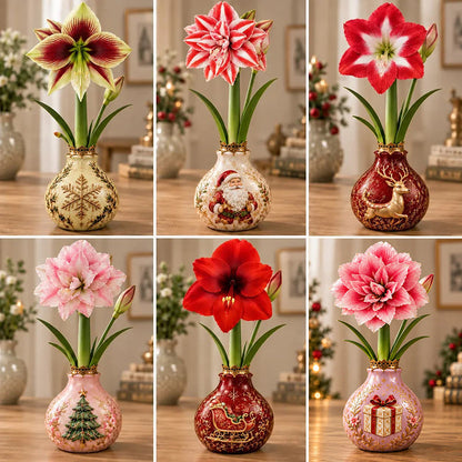 🎄🌺 Holiday Waxed Amaryllis Bulbs – No Soil, No Water, Just Watch Them Bloom