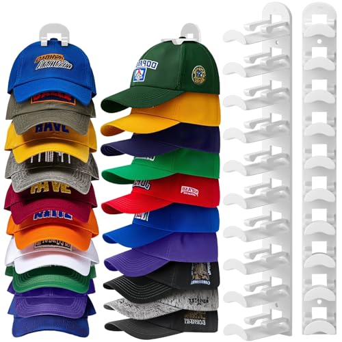 Jcocylse Hat Storage for Wall Mount – Baseball Cap Storage & Cap Holder, Space-Saving Hat Rack with Hooks for Hanging Caps