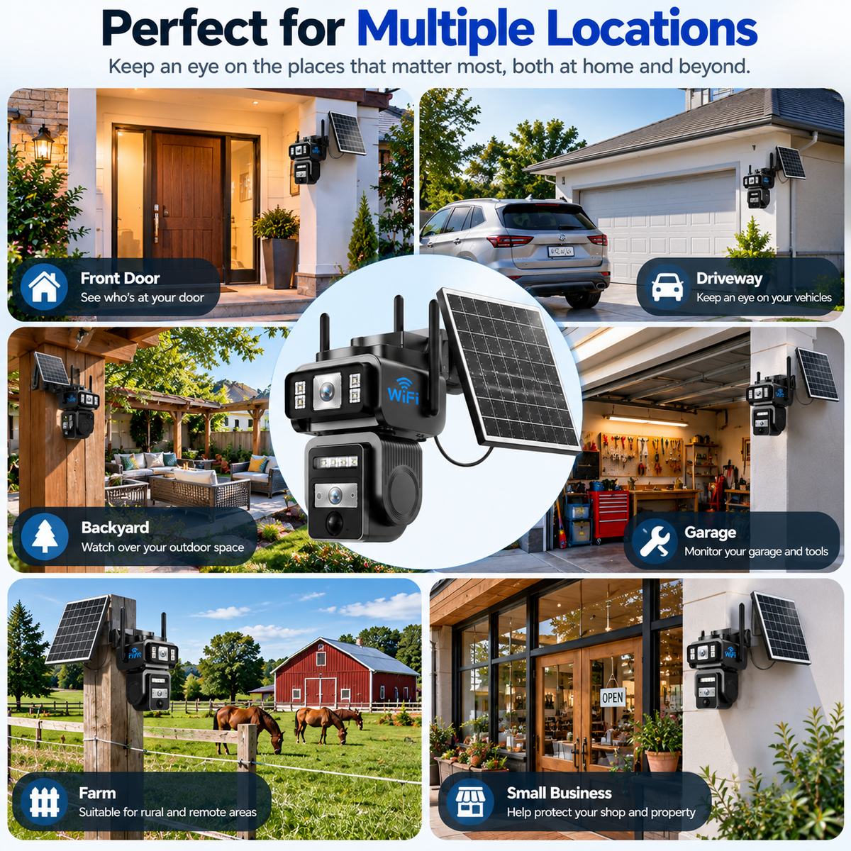 🔥Limited Time 50% OFF🔥  2K Solar WiFi Security Camera – Dual-Lens PTZ, AI Auto Tracking